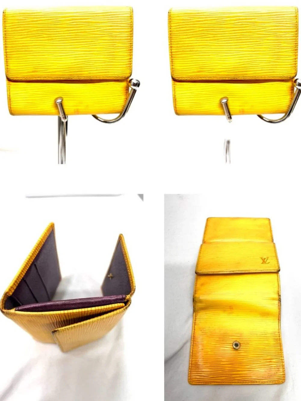 LOUIS VUITTON Epi Sarah Triifold Long Wallet+FREE DiOR Neck-Kerchief M11914(15